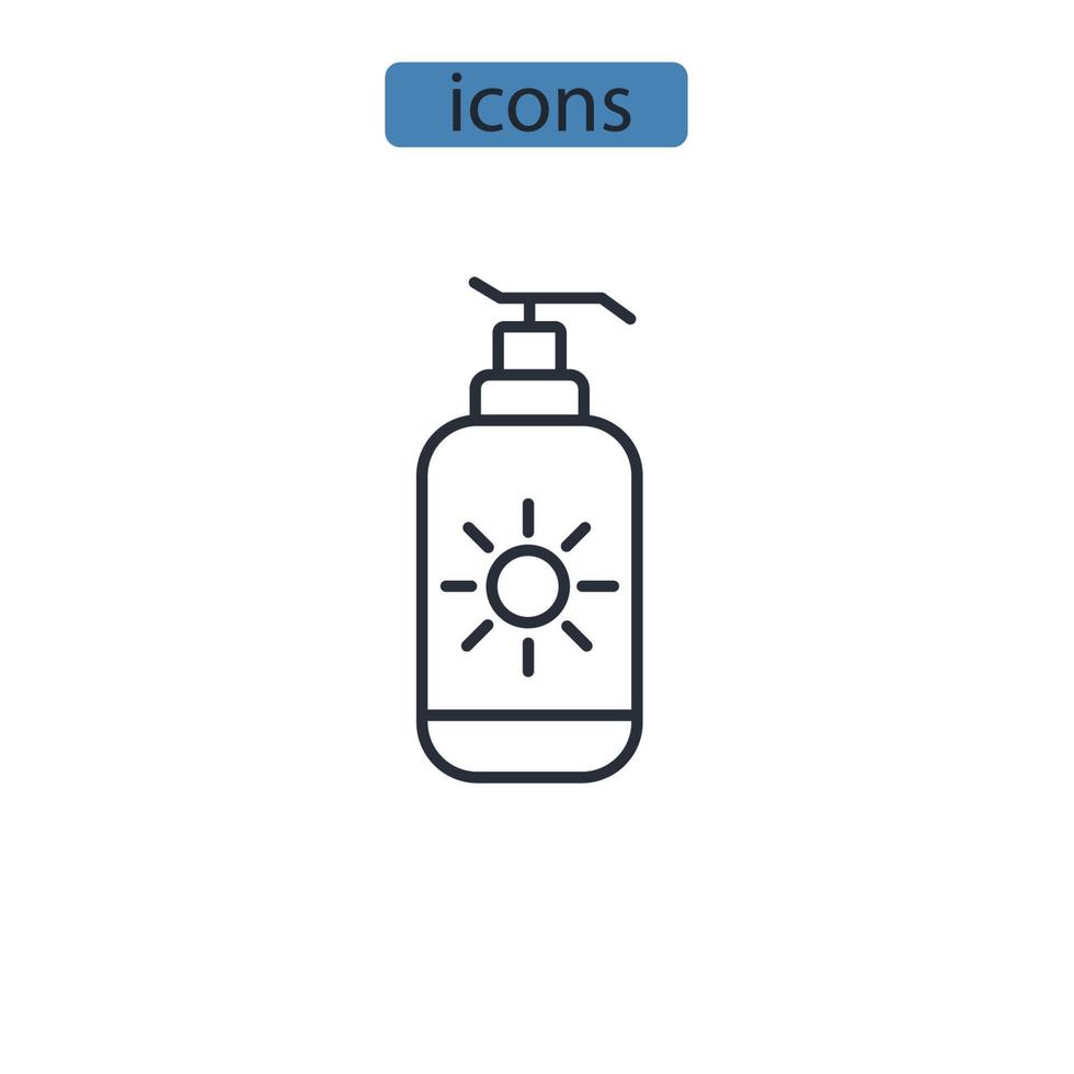 Symbole für Körperfeuchtigkeitscreme symbolisieren Vektorelemente für das Infografik-Web vektor