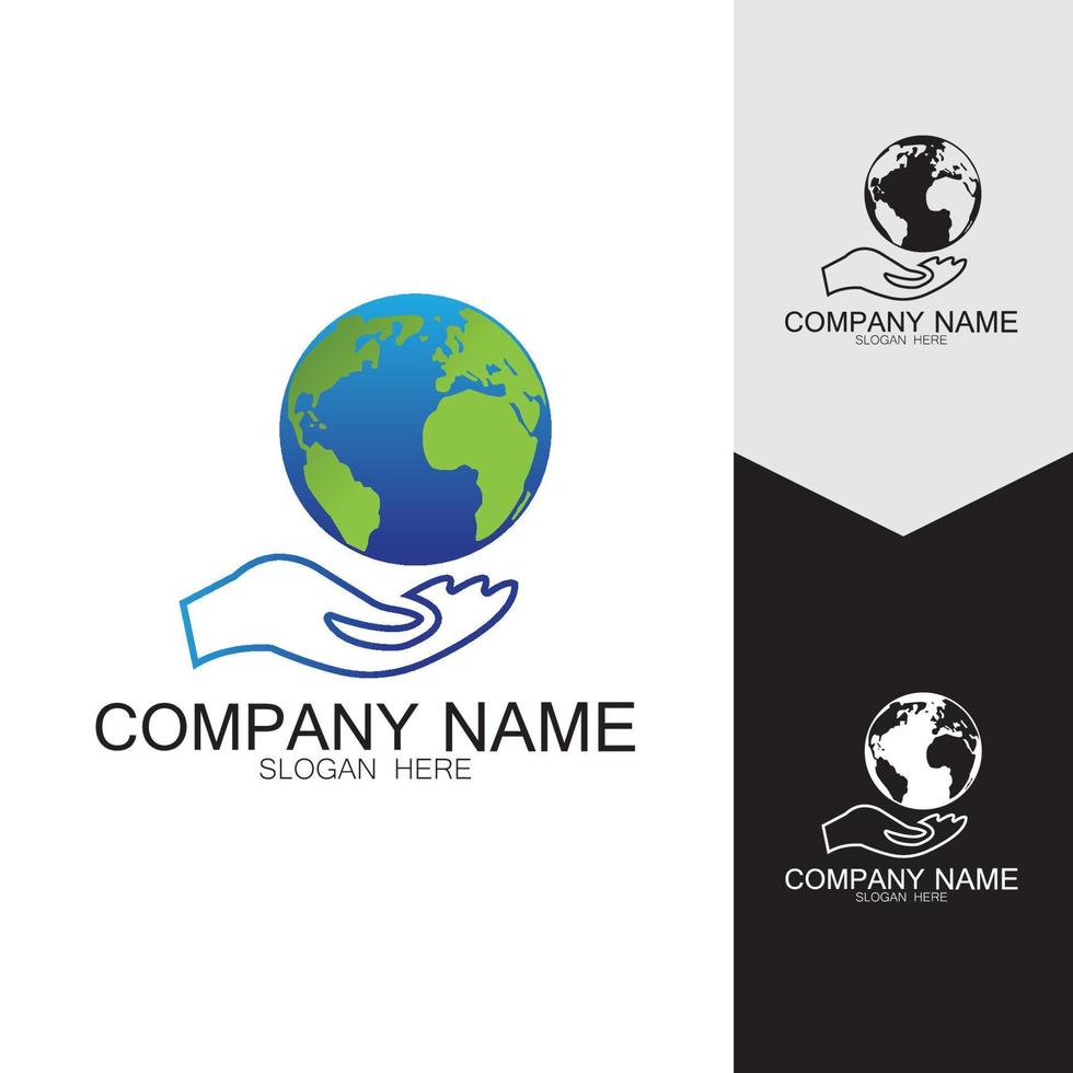 3D-Digital-Globus-Logo-Design. Symbol-Vektor-Illustration. Dieses Logo eignet sich für globale Unternehmenswelttechnologien sowie Medien- und Werbeagenturen vektor