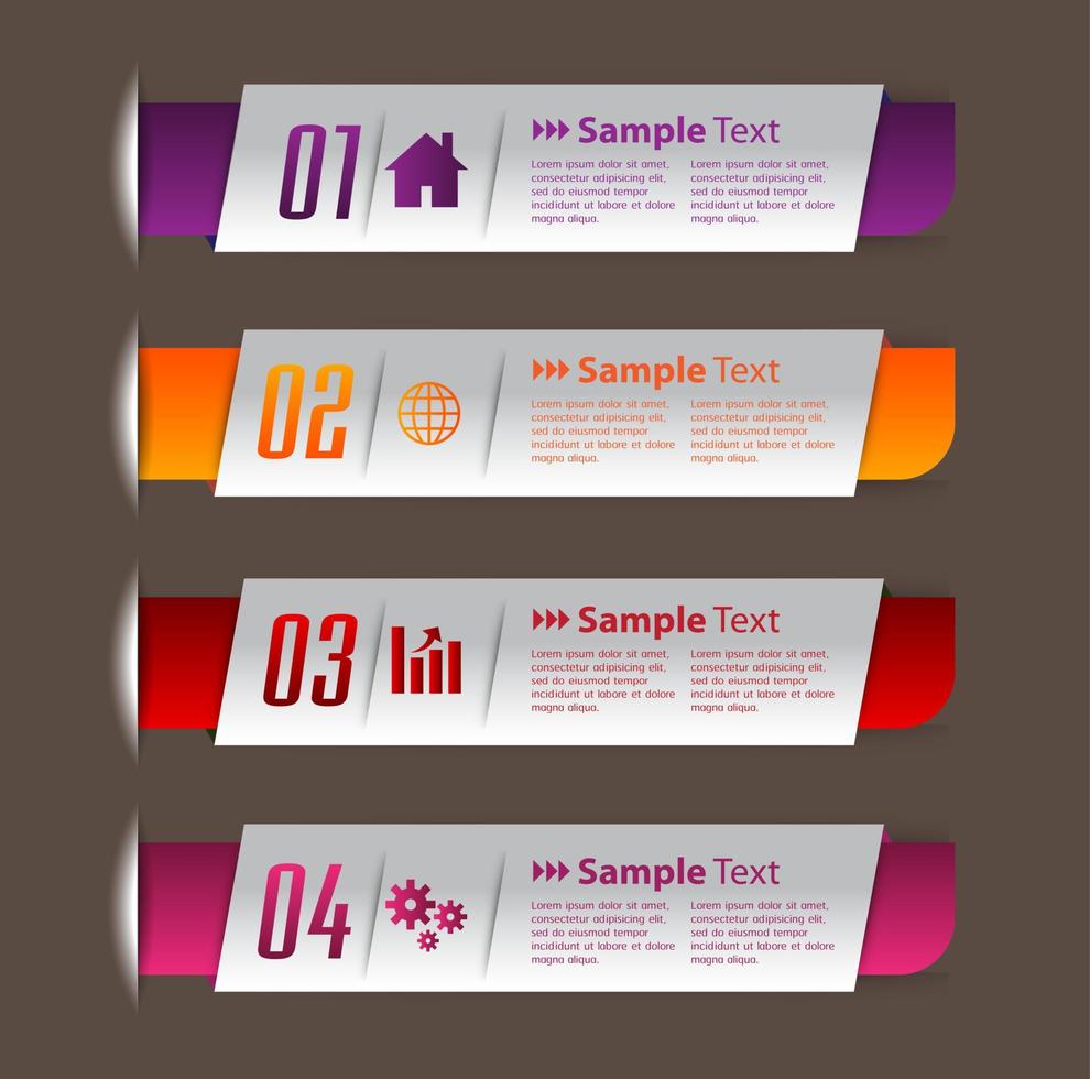 färgglad 4-stegs infografik vektor