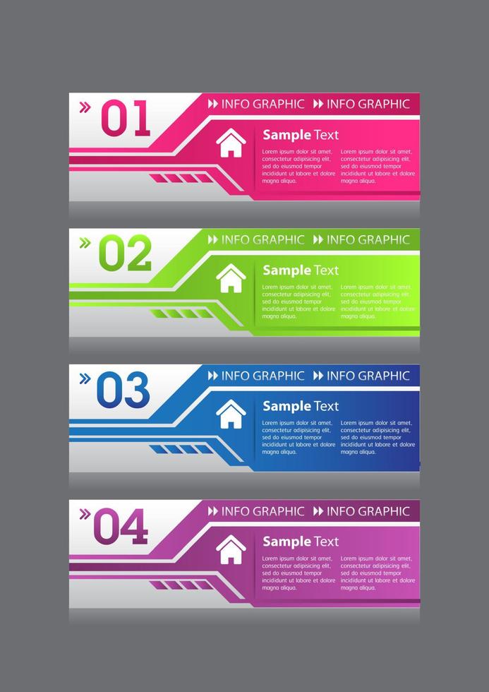 färgglad 4-stegs infografik vektor