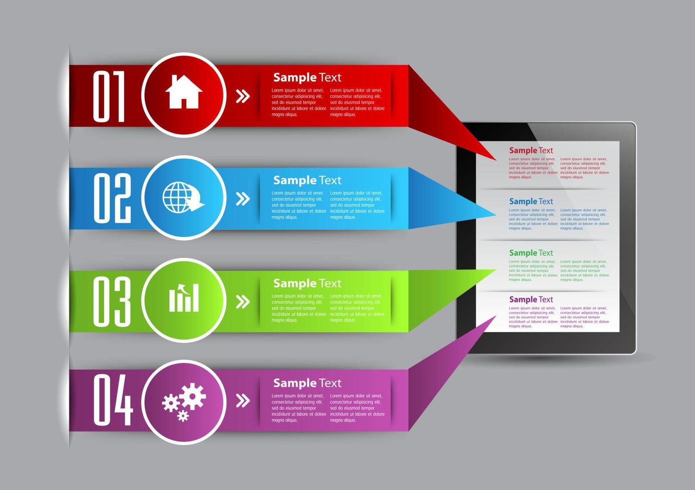 färgglad 4-stegs infografik vektor