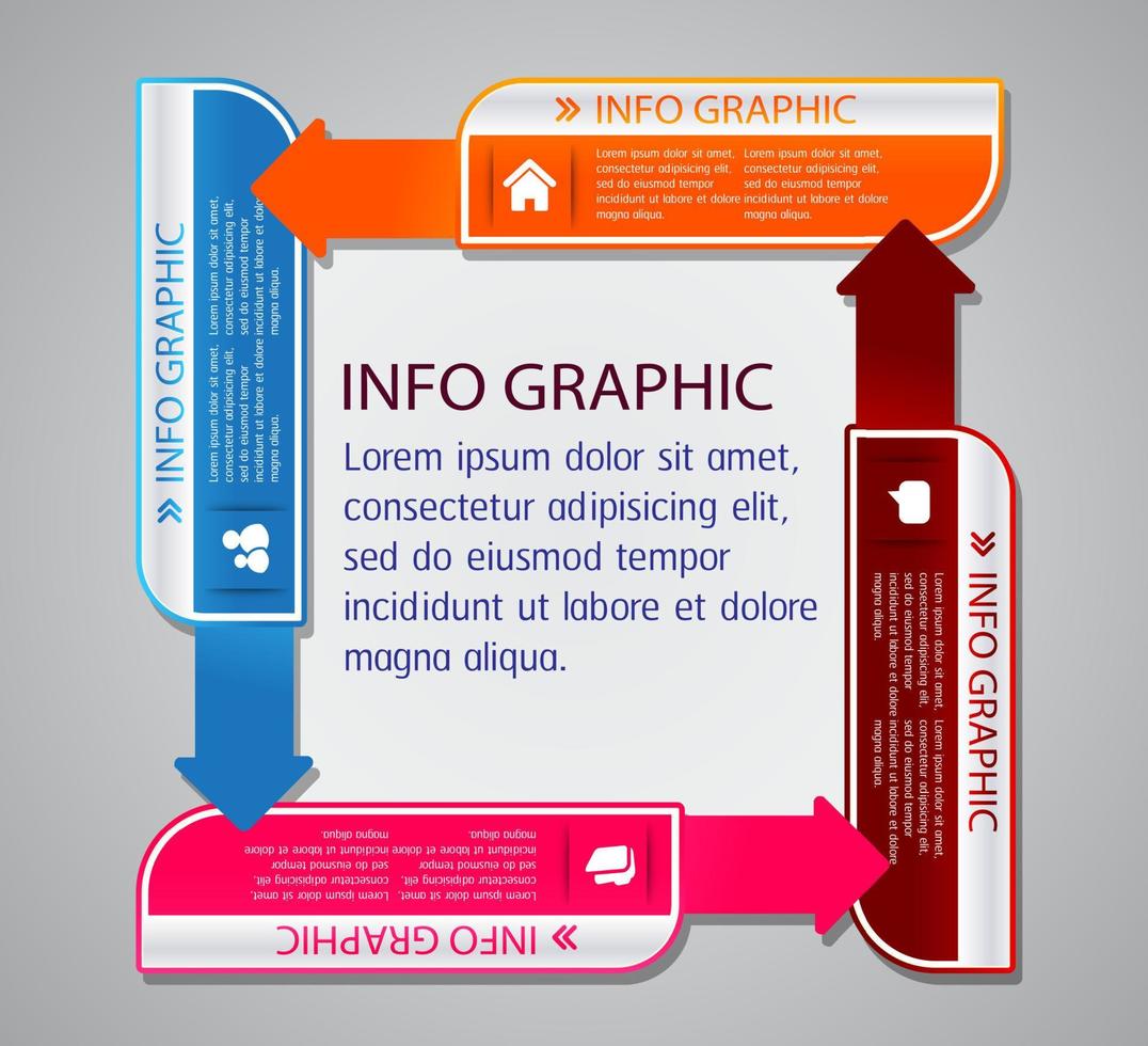 färgglad 4-stegs infografik vektor