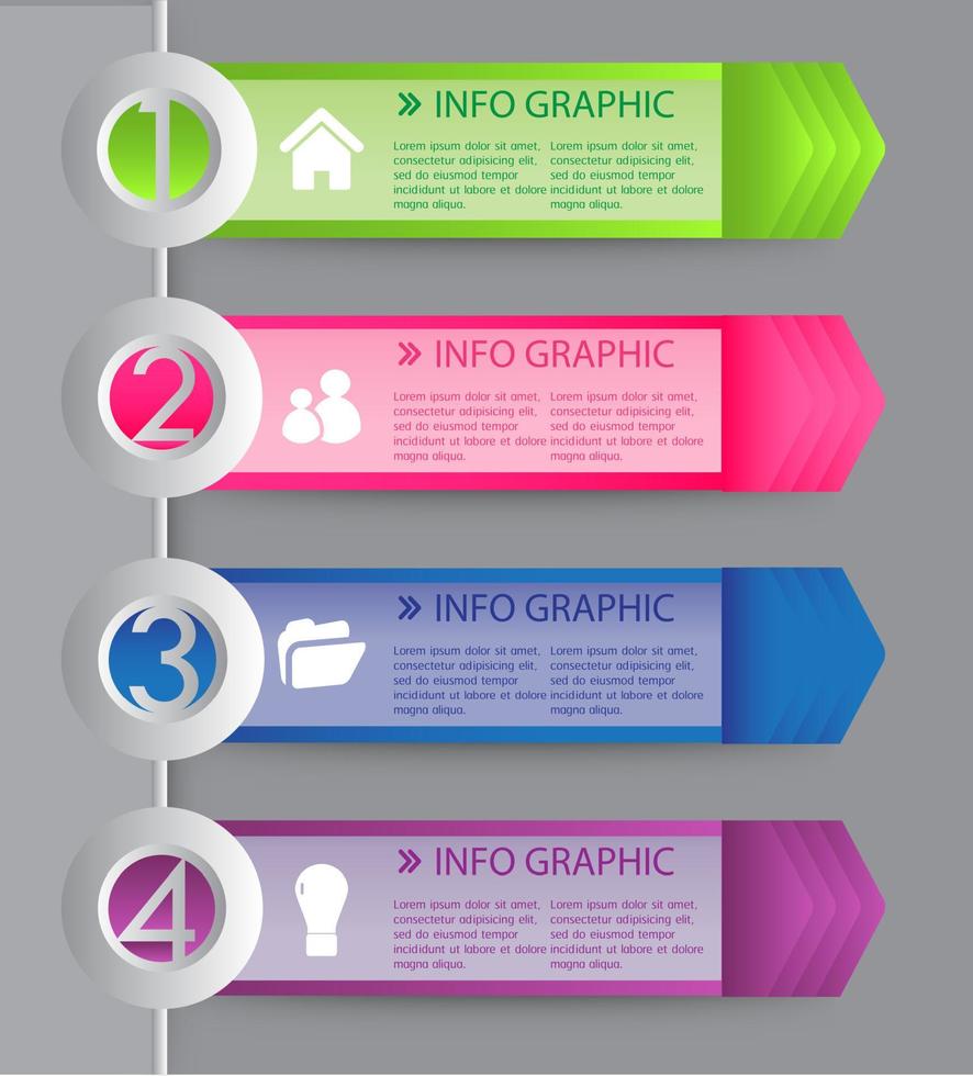 bunte 4-Stufen-Infografik vektor