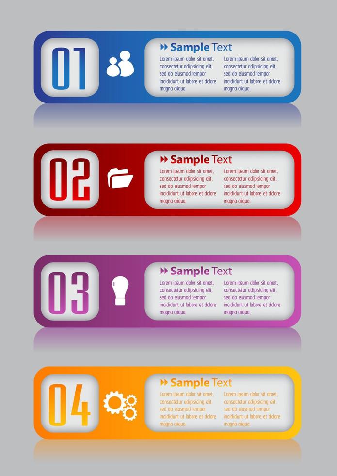 bunte 4-Stufen-Infografik vektor