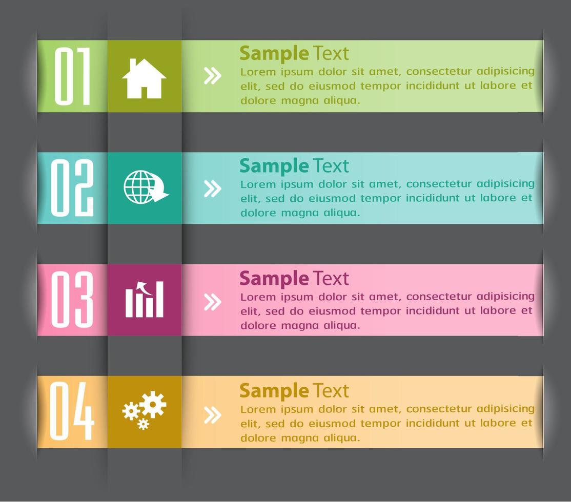 bunte 4-Stufen-Infografik vektor