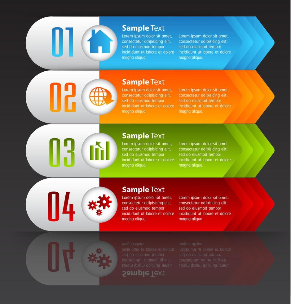 färgglad 4-stegs infografik vektor