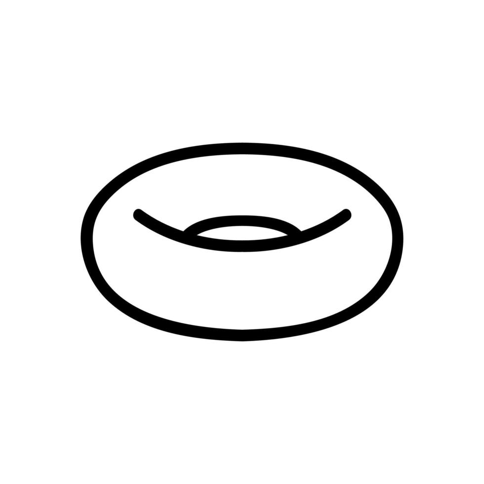 Aufblasbarer Schwimmring Seitenansicht Symbol Vektor Umriss Illustration