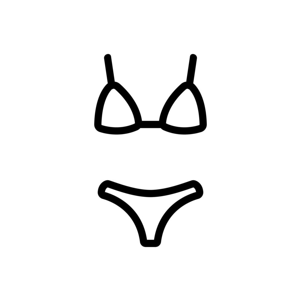 vanlig bikini baddräkt ikon vektor kontur illustration
