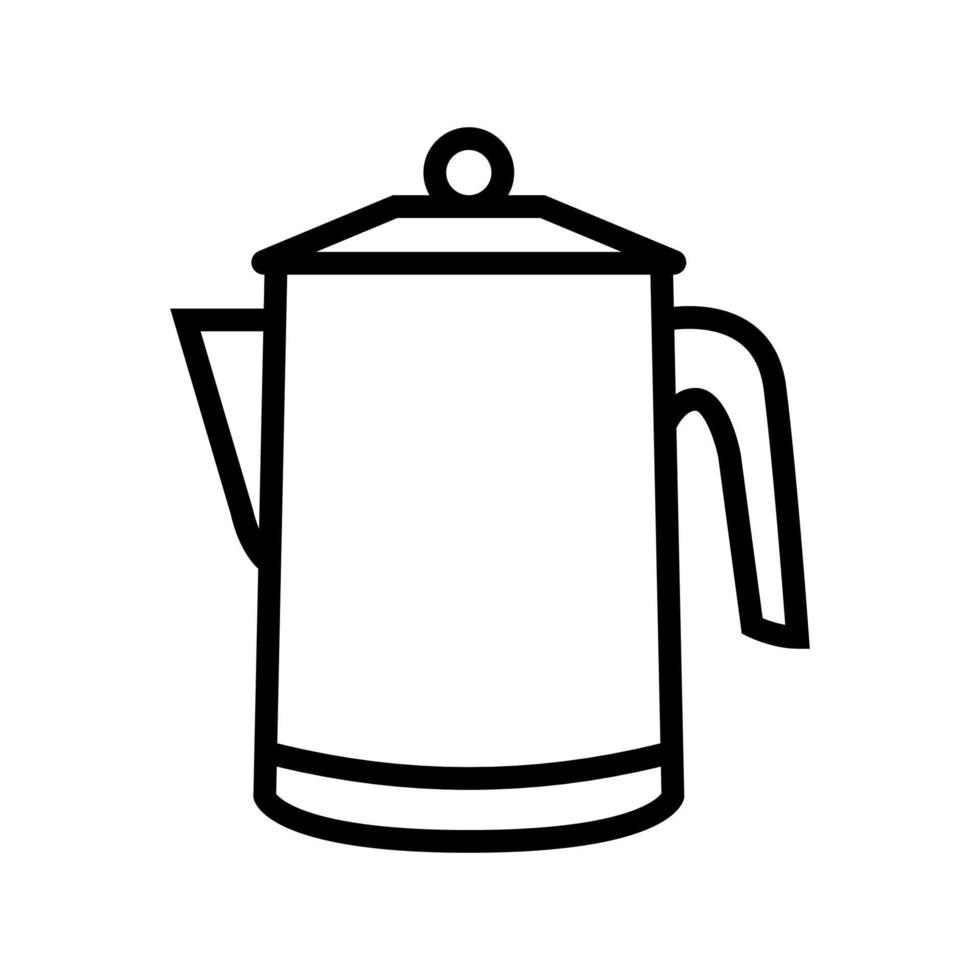 Perkolator Kaffee machen Ausrüstung Symbol Leitung Vektor Illustration