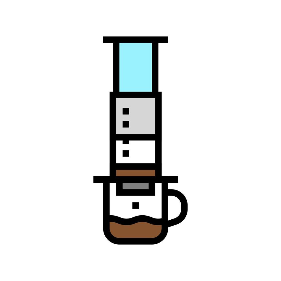 aeropress kaffe utrustning färg ikon vektor illustration
