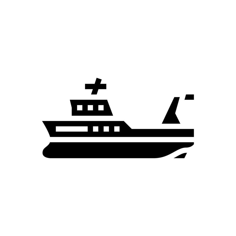 Trawler-Boot Glyphen-Symbol-Vektor-Illustration vektor