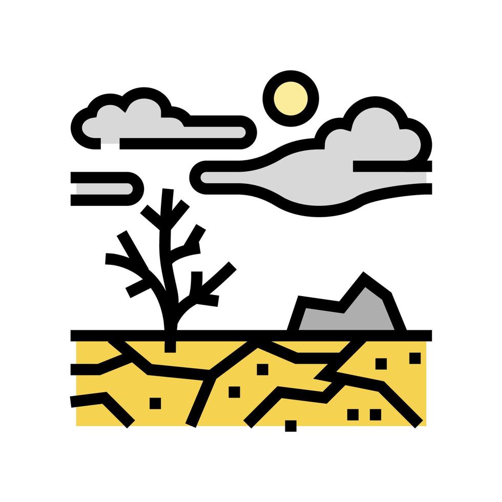 unfruchtbares Land Farbe Symbol Vektor Illustration