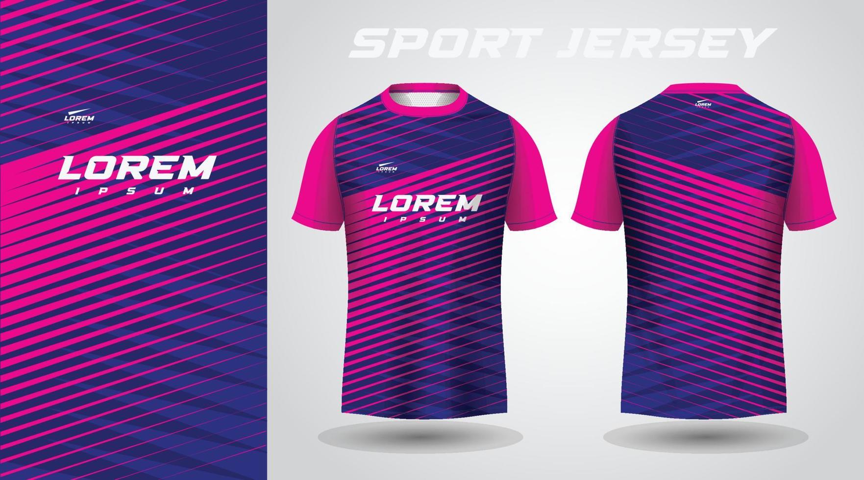 blå rosa skjorta sport jersey design vektor