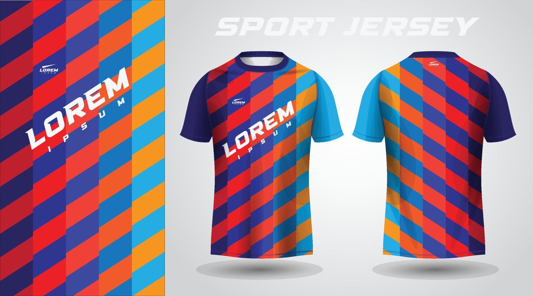 röd blå skjorta sport jersey design vektor