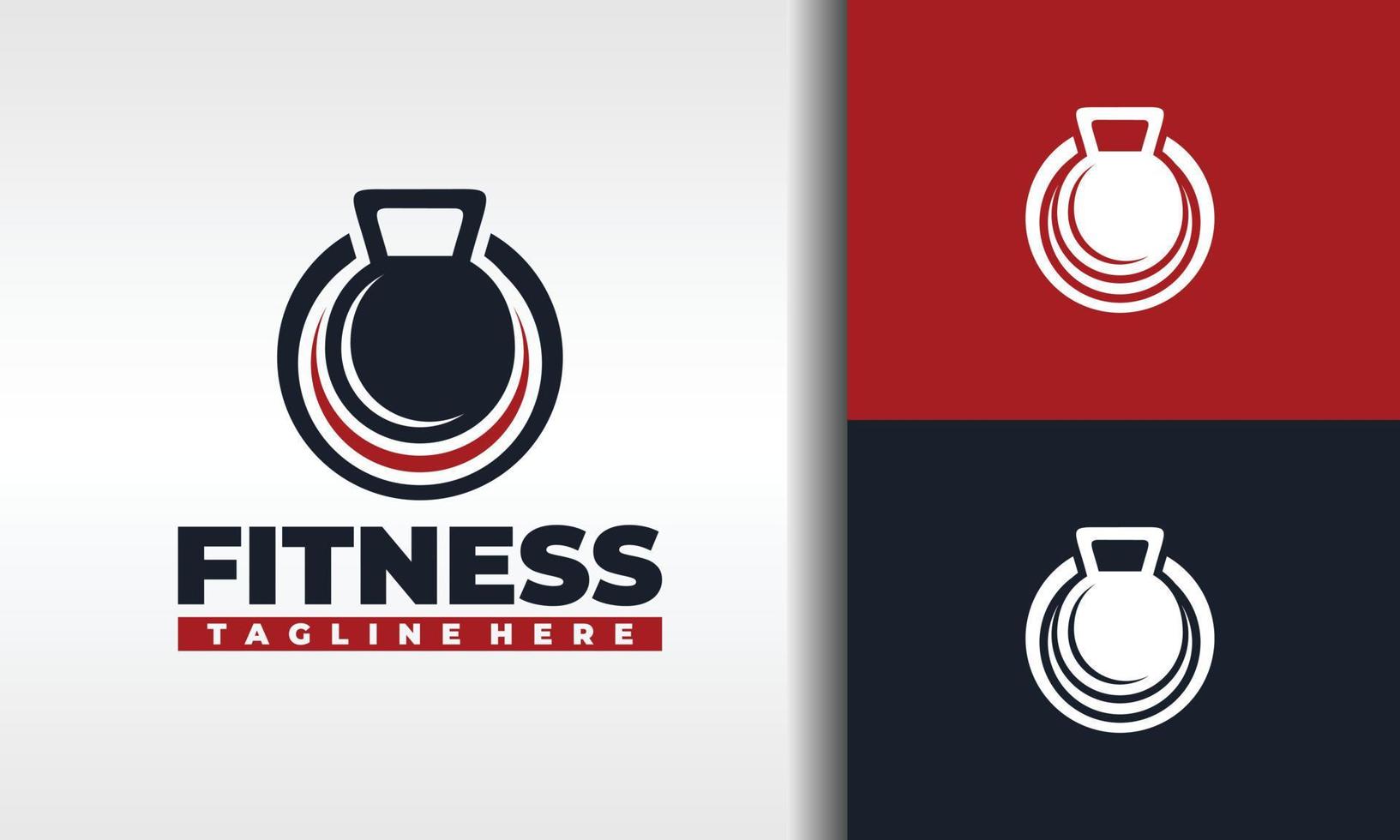 Fitness-Logo mit Hantelkreis vektor