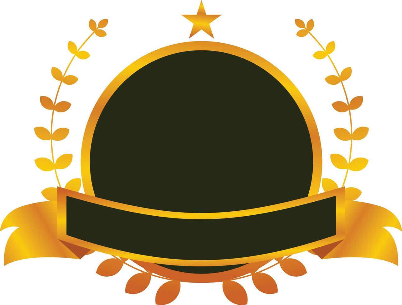 glänsande guld cirkel lagerkrans med stjärnor vektorillustration. guld glänsande rund badge pris för vinnaren, symbol för nominering av lyxutmärkelsen trofé, emblem vektor