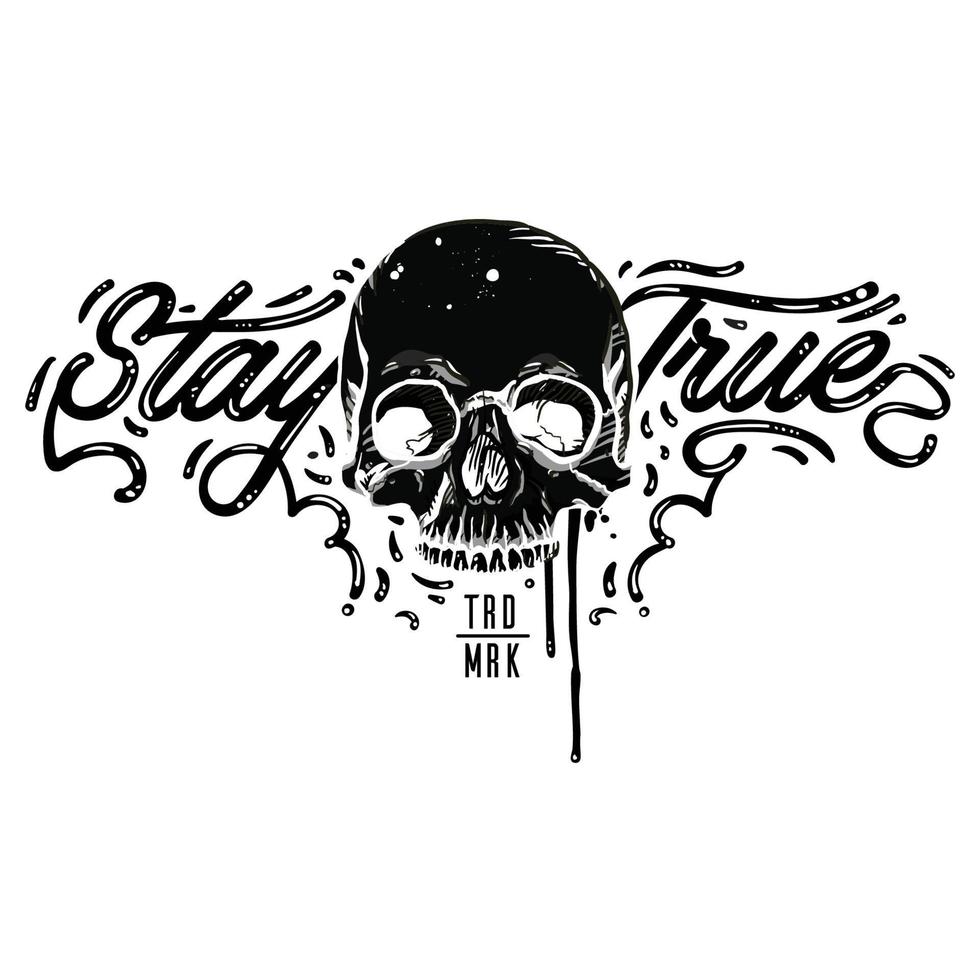 stay true typografi vintage tee print design.kan användas för t-shirttryck, muggtryck, kuddar, modetryckdesign, barnkläder, babyshower, hälsningar och vykort. t-shirt design vektor