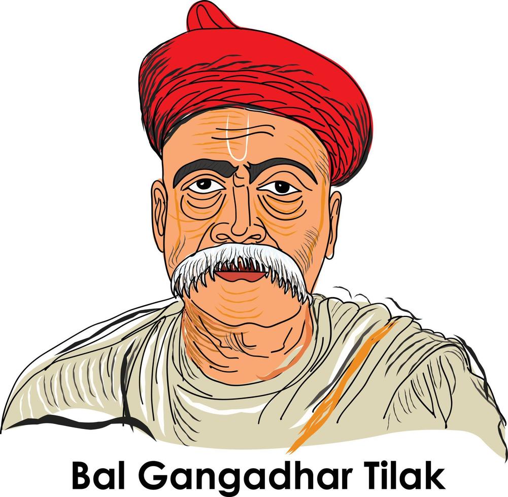 bal gangadhar tilak. war ein indischer Nationalist, Lehrer und Unabhängigkeitsaktivist. vektor