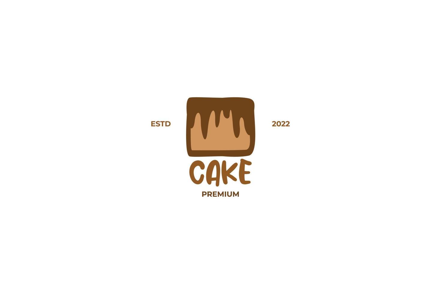 flache illustration schokoladenkuchen logo design vektorvorlage idee vektor