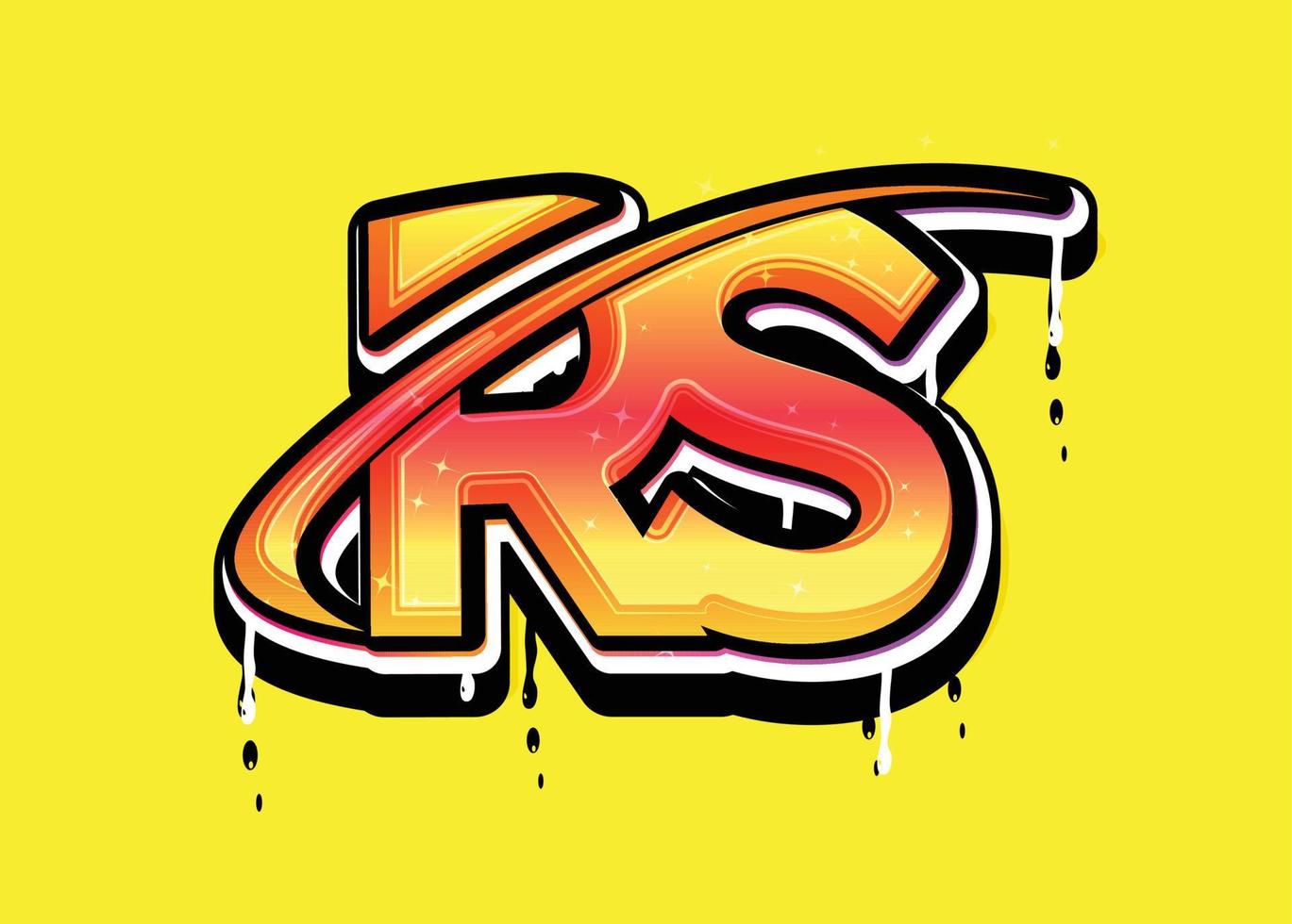 rs brev swoosh logotyp vektor