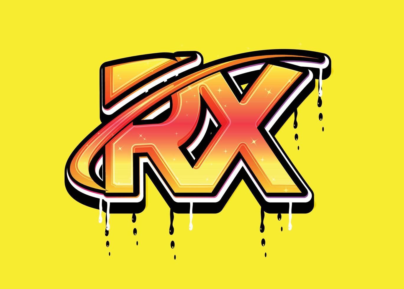 rx bokstaven swoosh alfabetet logotyp vektor