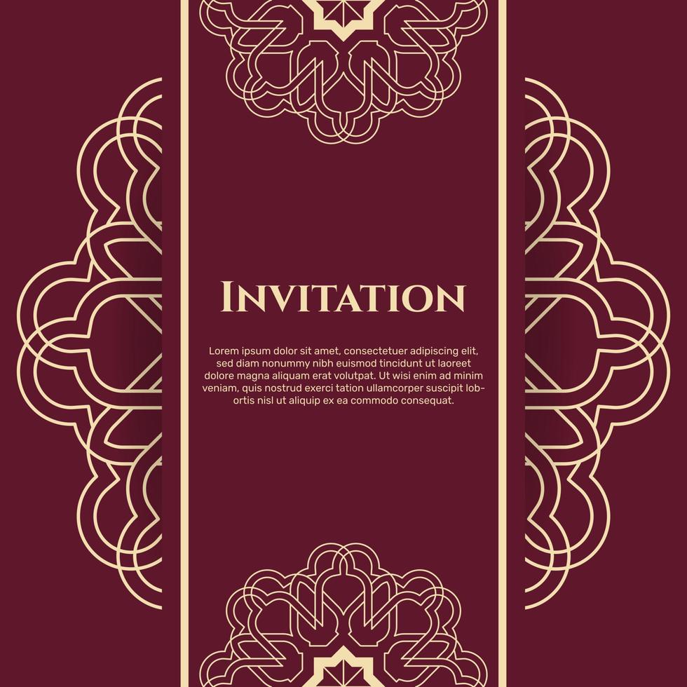 bröllopsinbjudan och tillkännagivande kort med prydnad i arabisk stil. - vektor. vektor