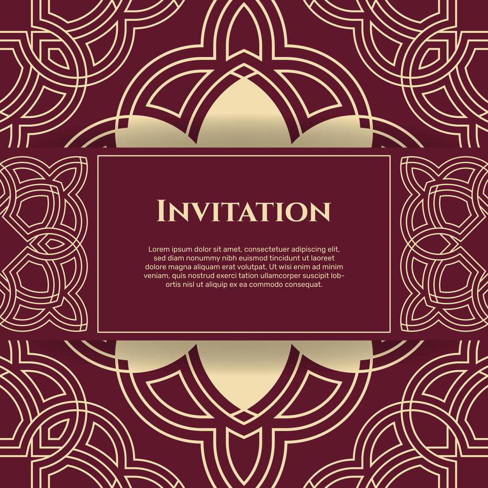 hochzeitseinladung und ankündigungskarte mit ornament im arabischen stil. - Vektor. vektor