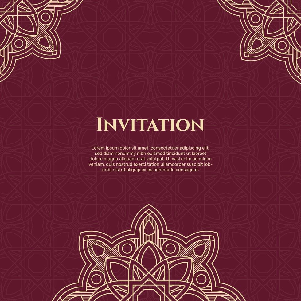 hochzeitseinladung und ankündigungskarte mit ornament im arabischen stil. - Vektor. vektor