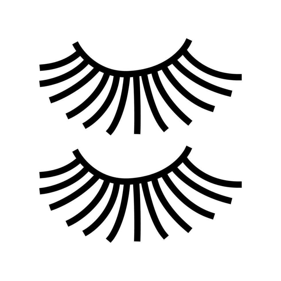 Schönheitszubehör Wimpern Farbe Symbol Vektor Illustration