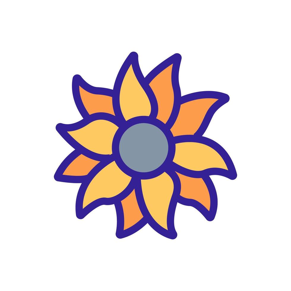 Bio-Sonnenblume Symbol Vektor Umriss Illustration