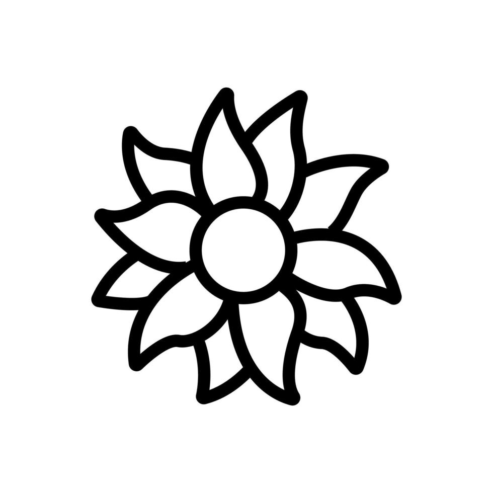 Bio-Sonnenblume Symbol Vektor Umriss Illustration