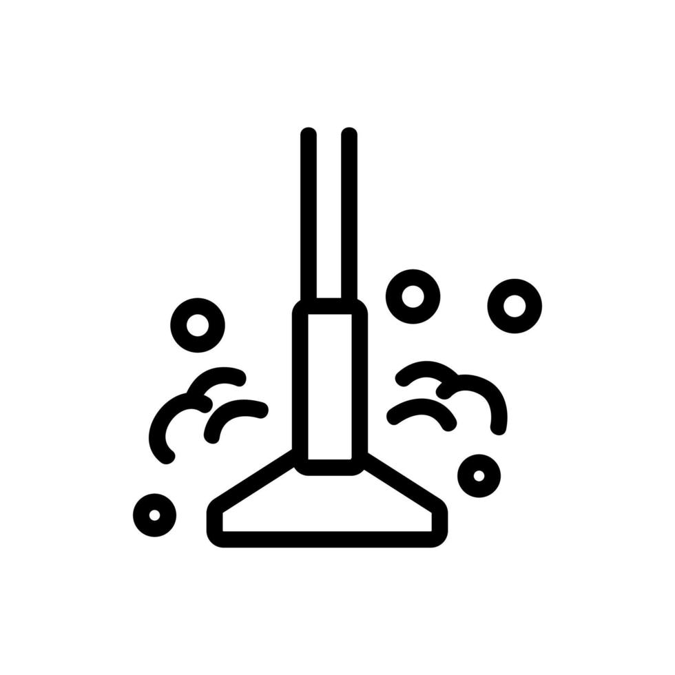 Staubemission in die Luft aus Bürstenstaubsauger Symbol Vektor Umriss Illustration