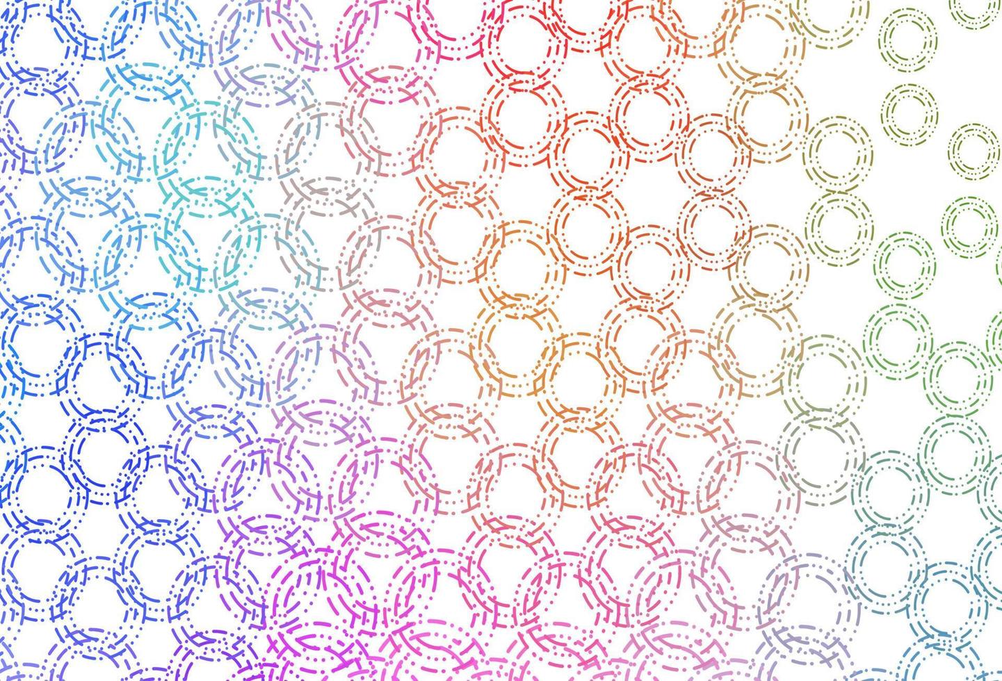 helles mehrfarbiges, regenbogenförmiges Vektorlayout mit Kreisformen. vektor