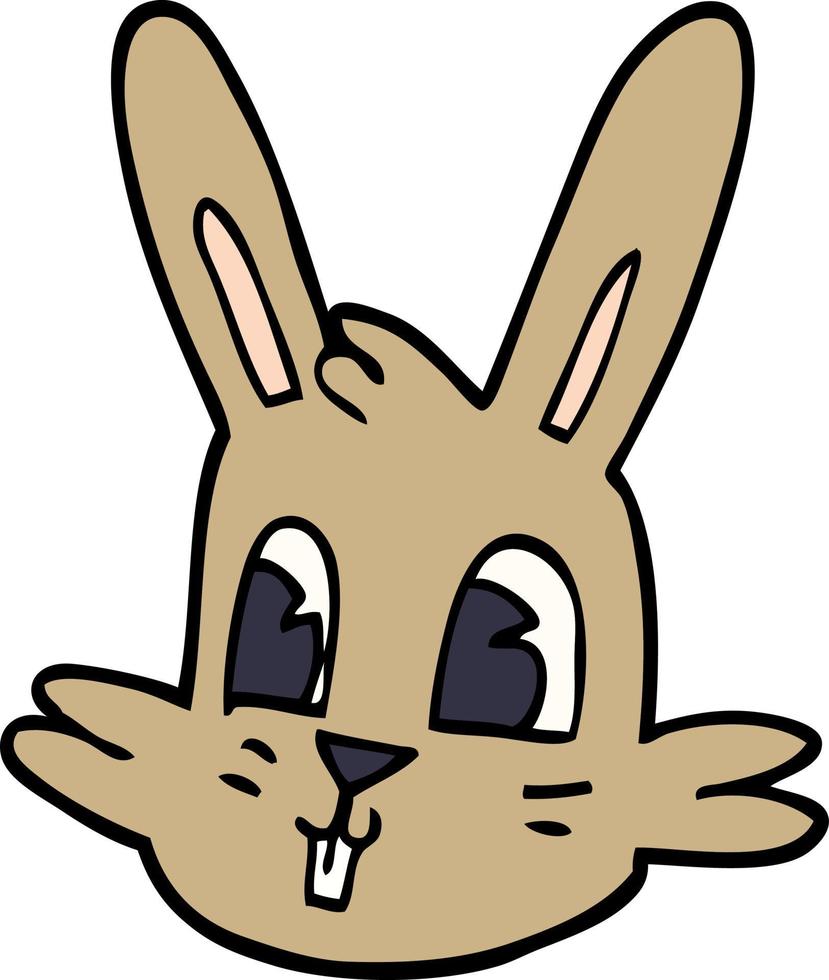 tecknad doodle kanin ansikte vektor