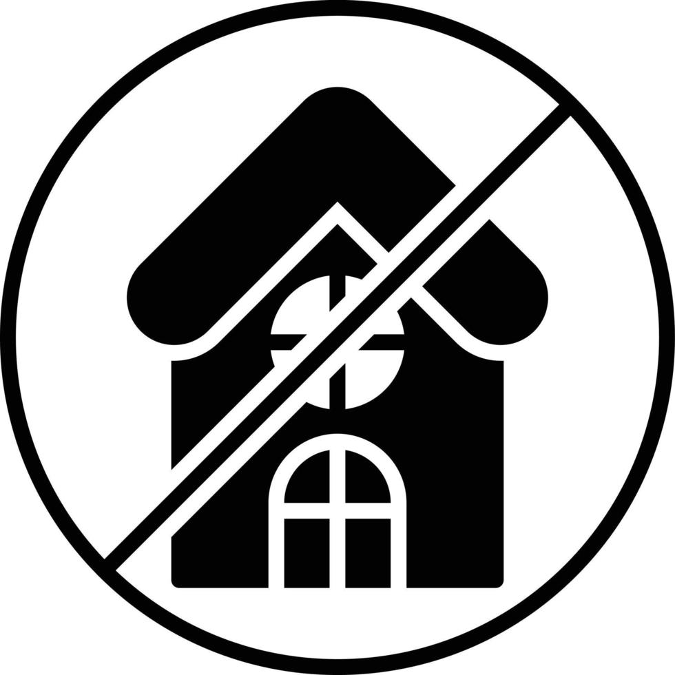 kein Haus-Glyphen-Symbol vektor