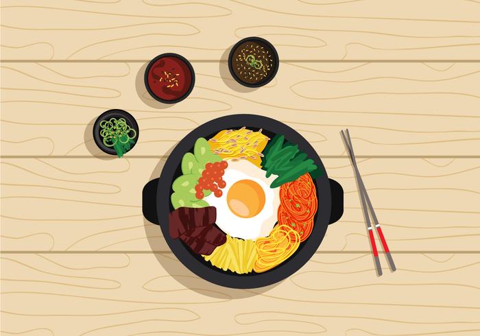 Vector Bibimbap koreansk mat