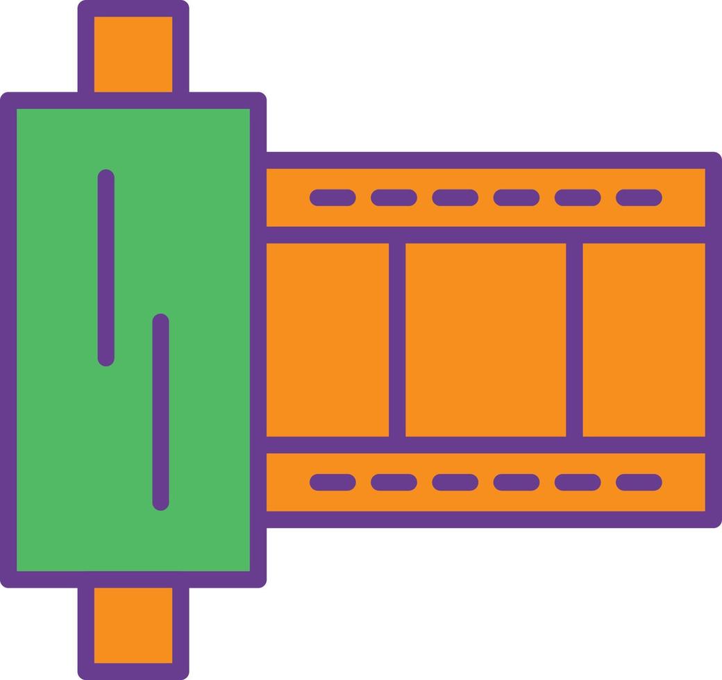 Filmstreifenleitung zweifarbig gefüllt vektor