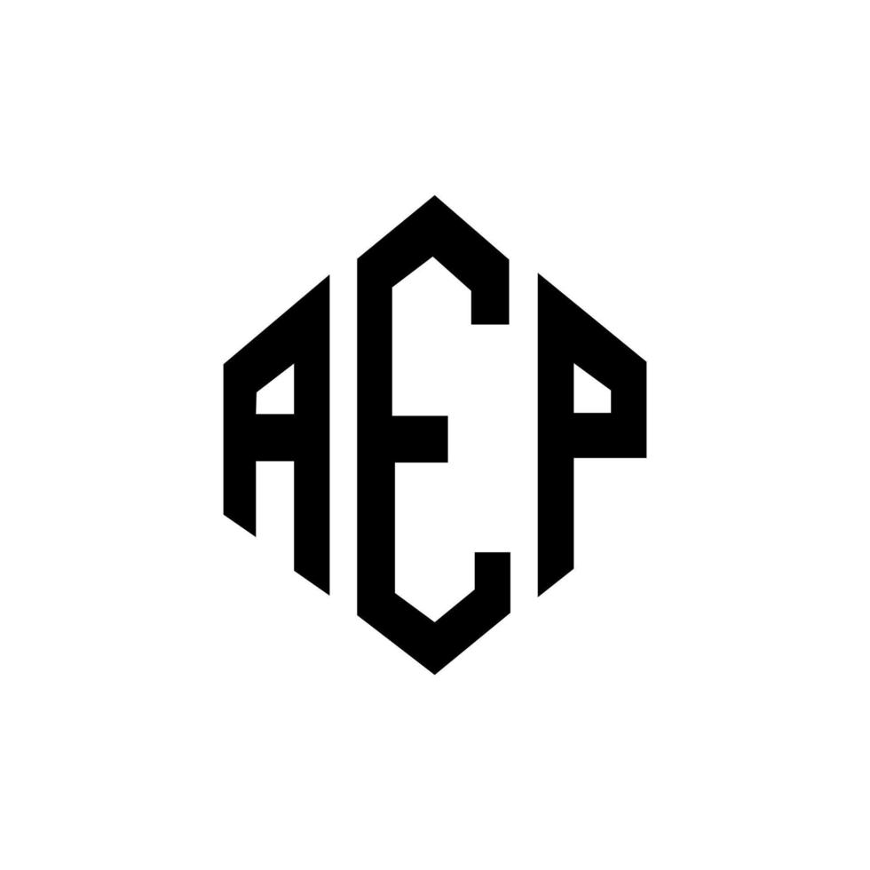 aep letter logotyp design med polygon form. aep polygon och kub form logotyp design. aep hexagon vektor logotyp mall vita och svarta färger. aep monogram, affärs- och fastighetslogotyp.