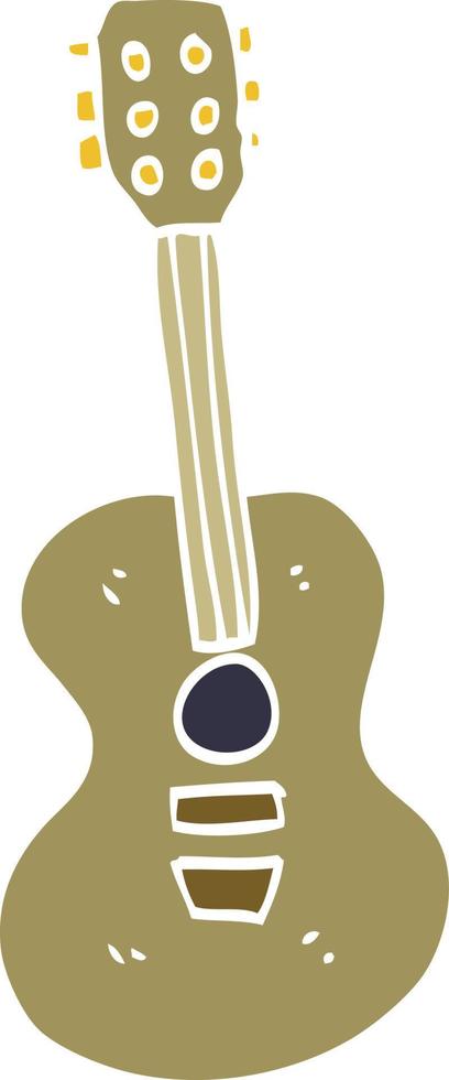 tecknad doodle gammal gitarr vektor