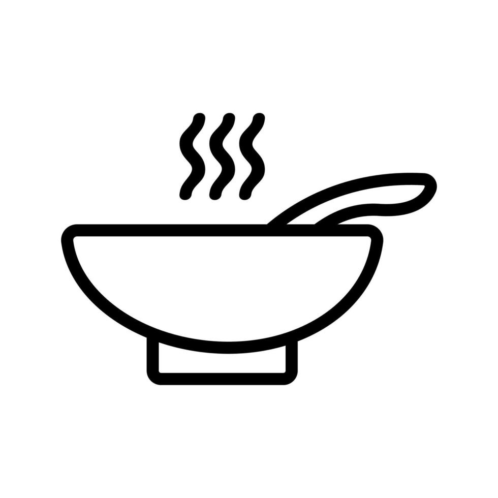 Symbolvektor für heiße Suppe. isolierte kontursymbolillustration vektor