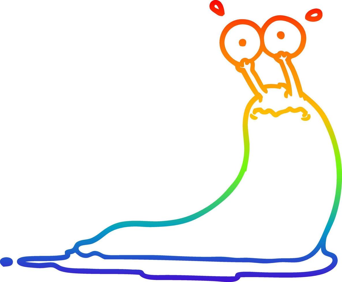 Regenbogen-Gradientenlinie Zeichnung Cartoon-Schnecke vektor