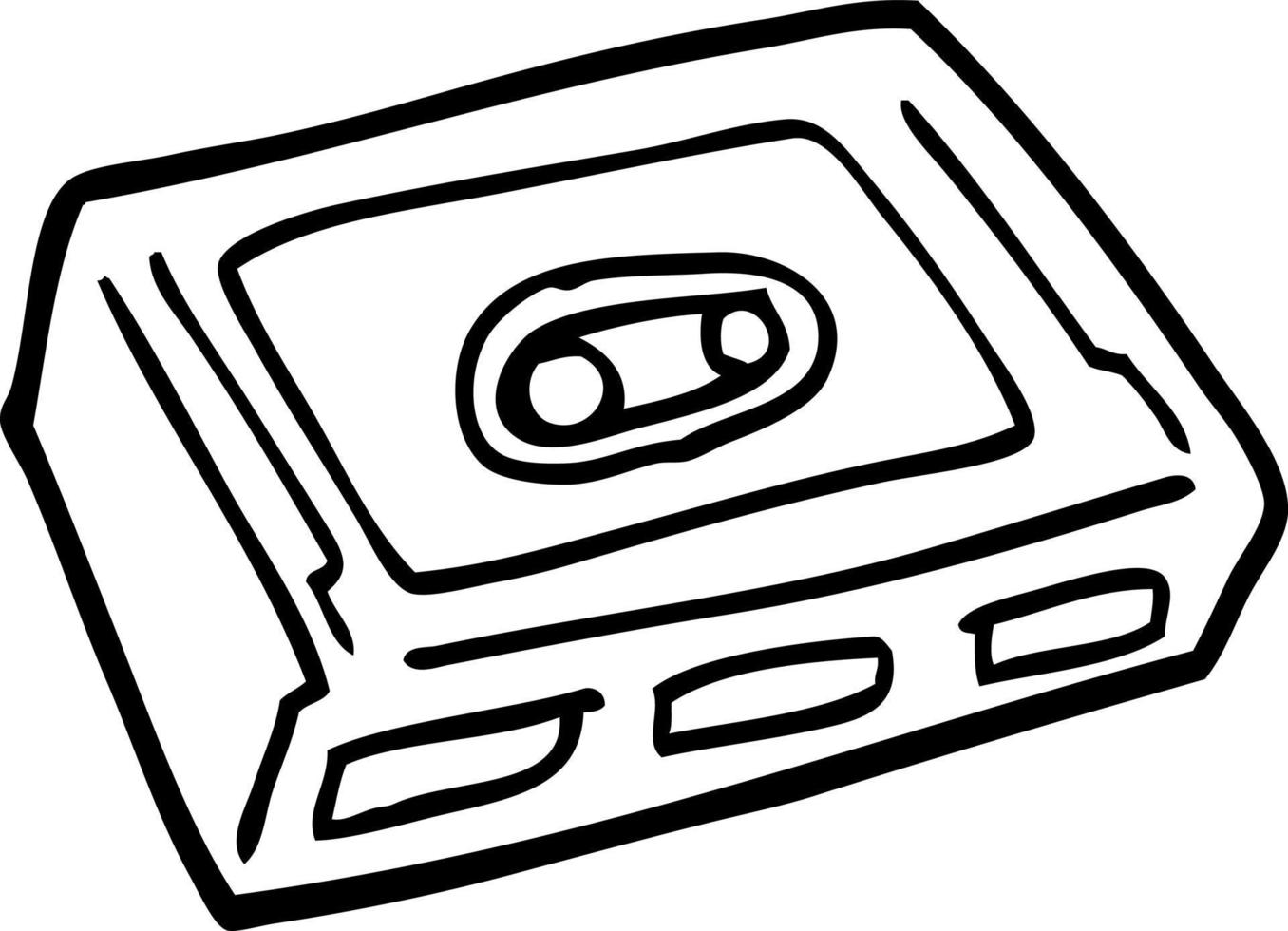 linjeteckning tecknad kassettbandspelare vektor
