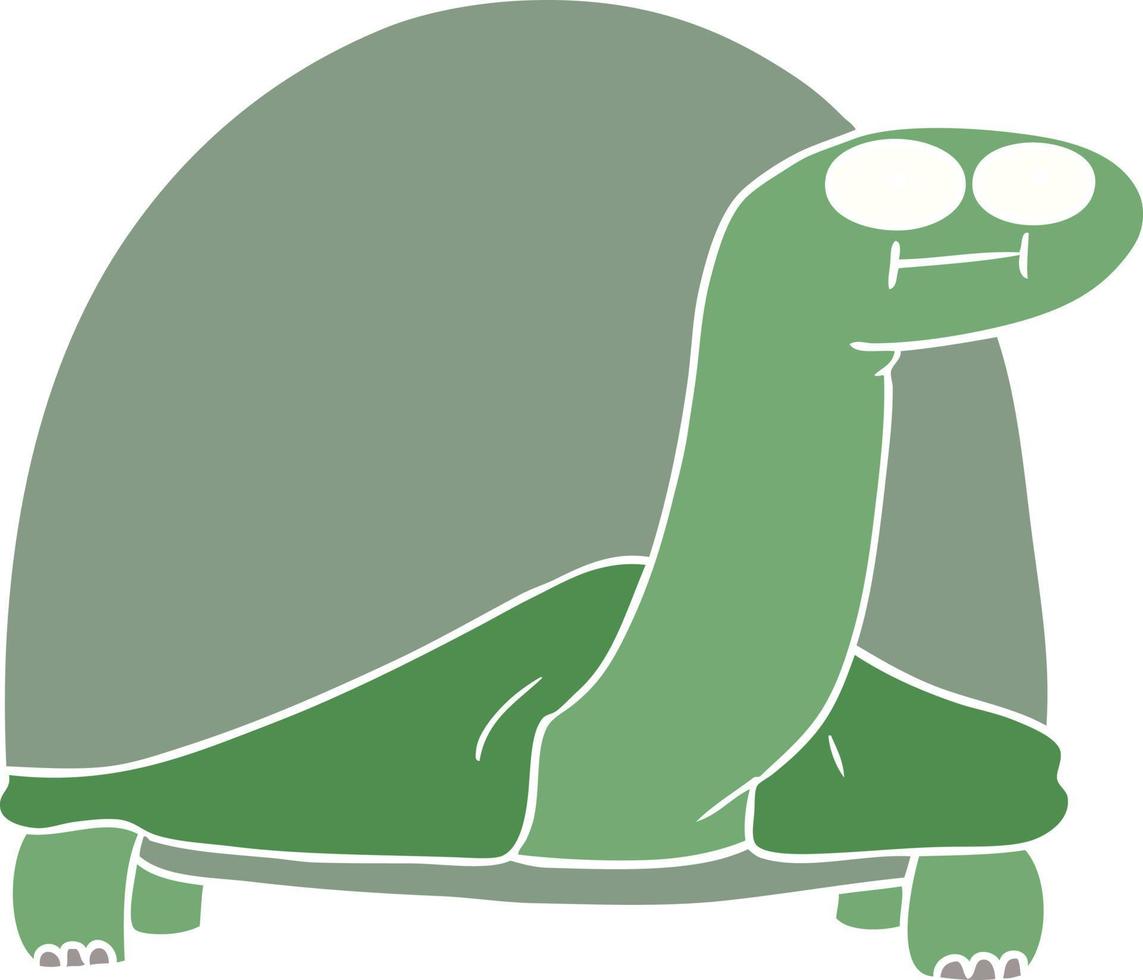 Cartoon-Schildkröte im flachen Farbstil vektor