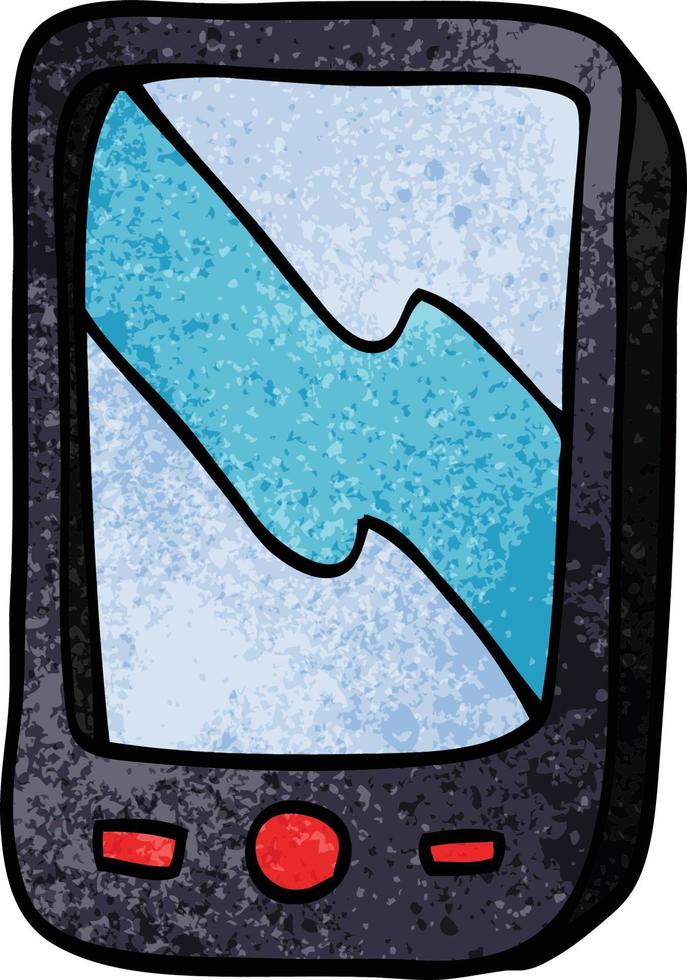 tecknad doodle mobiltelefon vektor