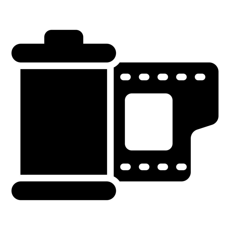 Filmrollen-Vektorsymbol-Glyphenstil für Web und Handy. vektor