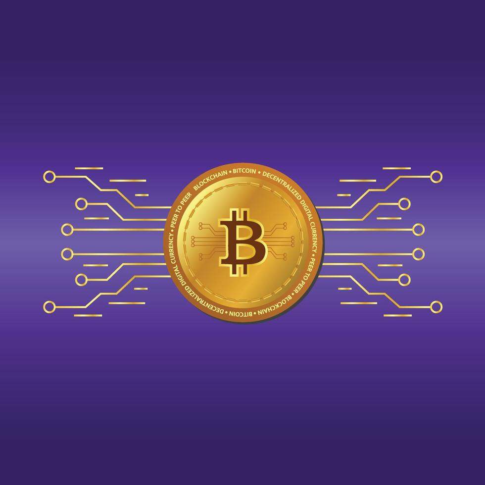 isolerade bitcoin vektor illustration symbol