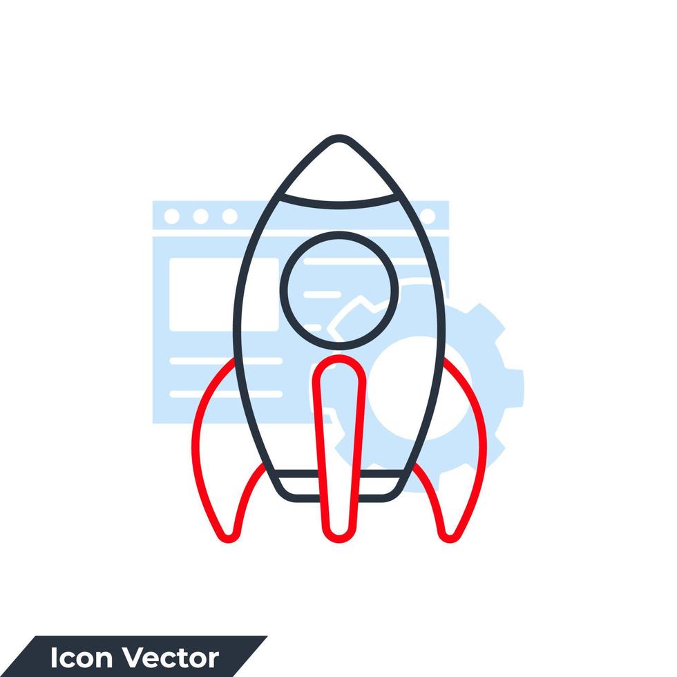 raket ikon logotyp vektor illustration. start symbol mall för grafik och webbdesign samling