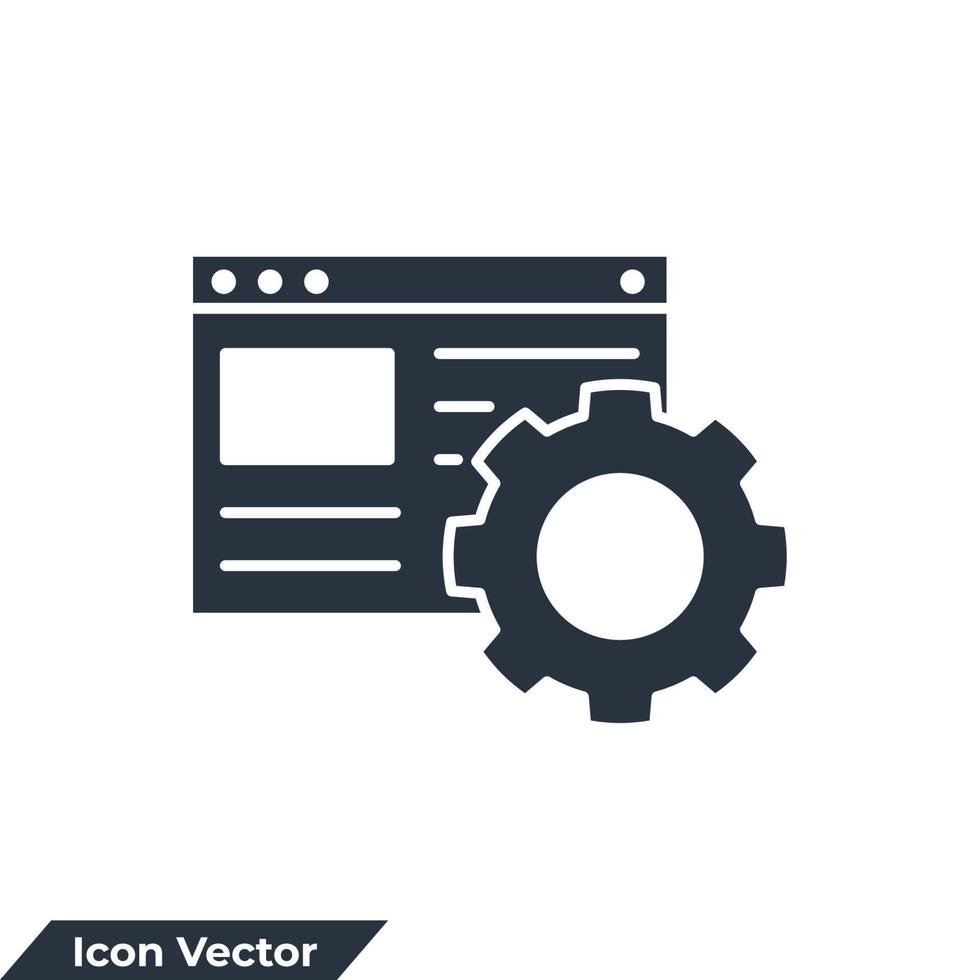 webbutveckling ikon logotyp vektorillustration. webboptimering symbol mall för grafik och webbdesign samling vektor