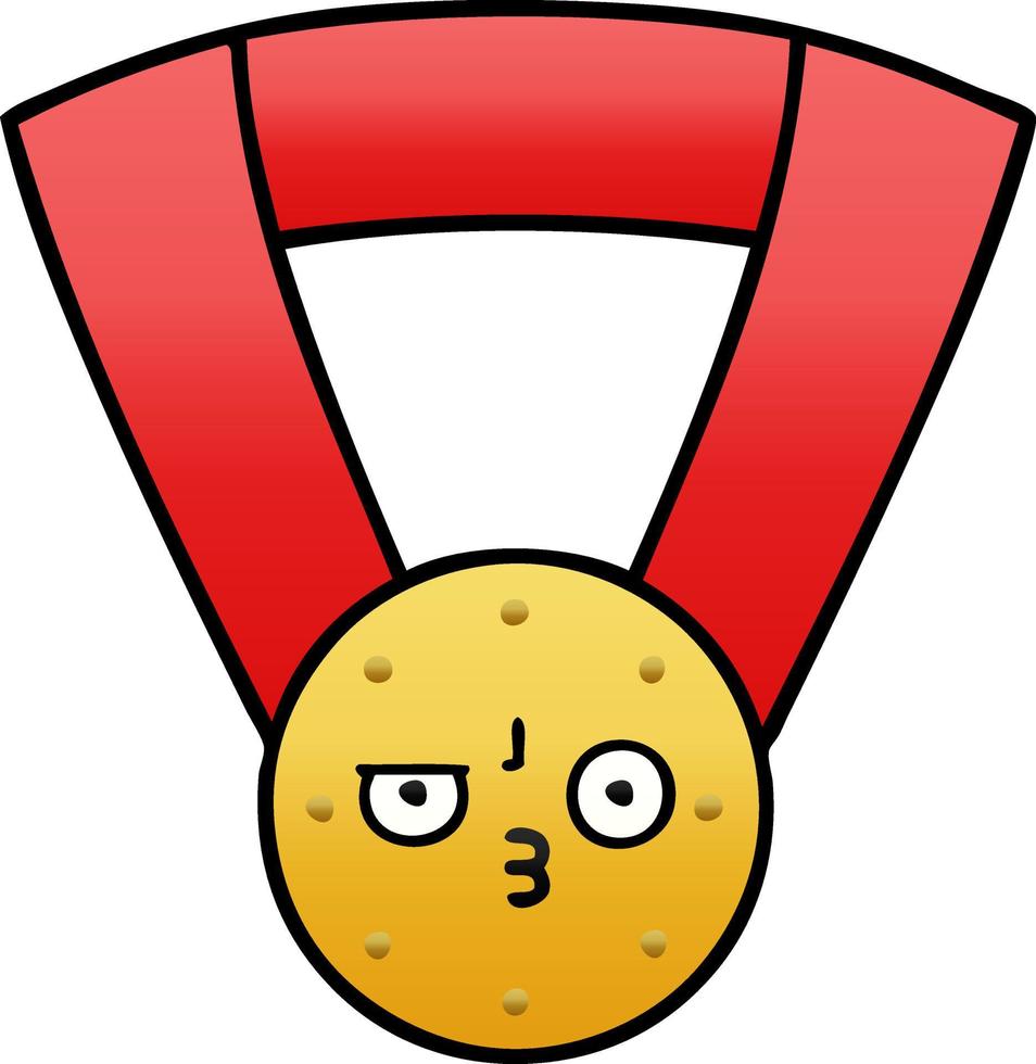 Farbverlauf schattierte Cartoon-Goldmedaille vektor