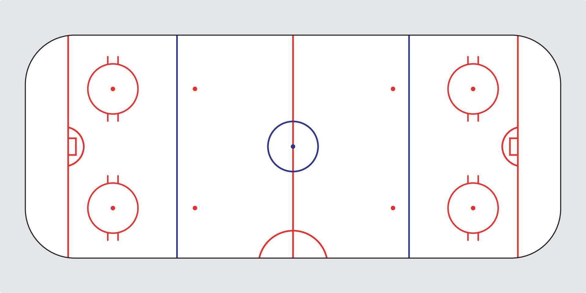 Eishockeyfeld, Draufsicht vektor